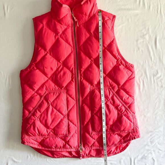 J Crew Down Quilted Puffer Vest Full Zip Womens S Red Gorpcore Outdoor Old Money - Picture 7 of 8